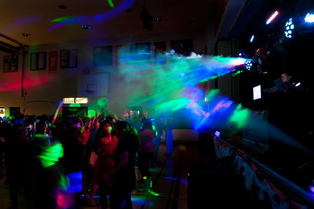 DJ lights and lasers at a Calgary event