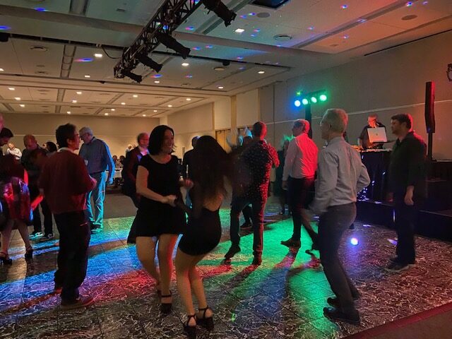 Corporate event dance with DJ lights
